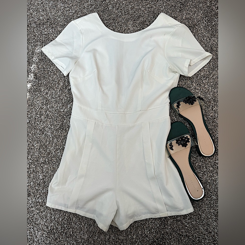 ZARA emerald green and black, embellished perspex sandals with white romper